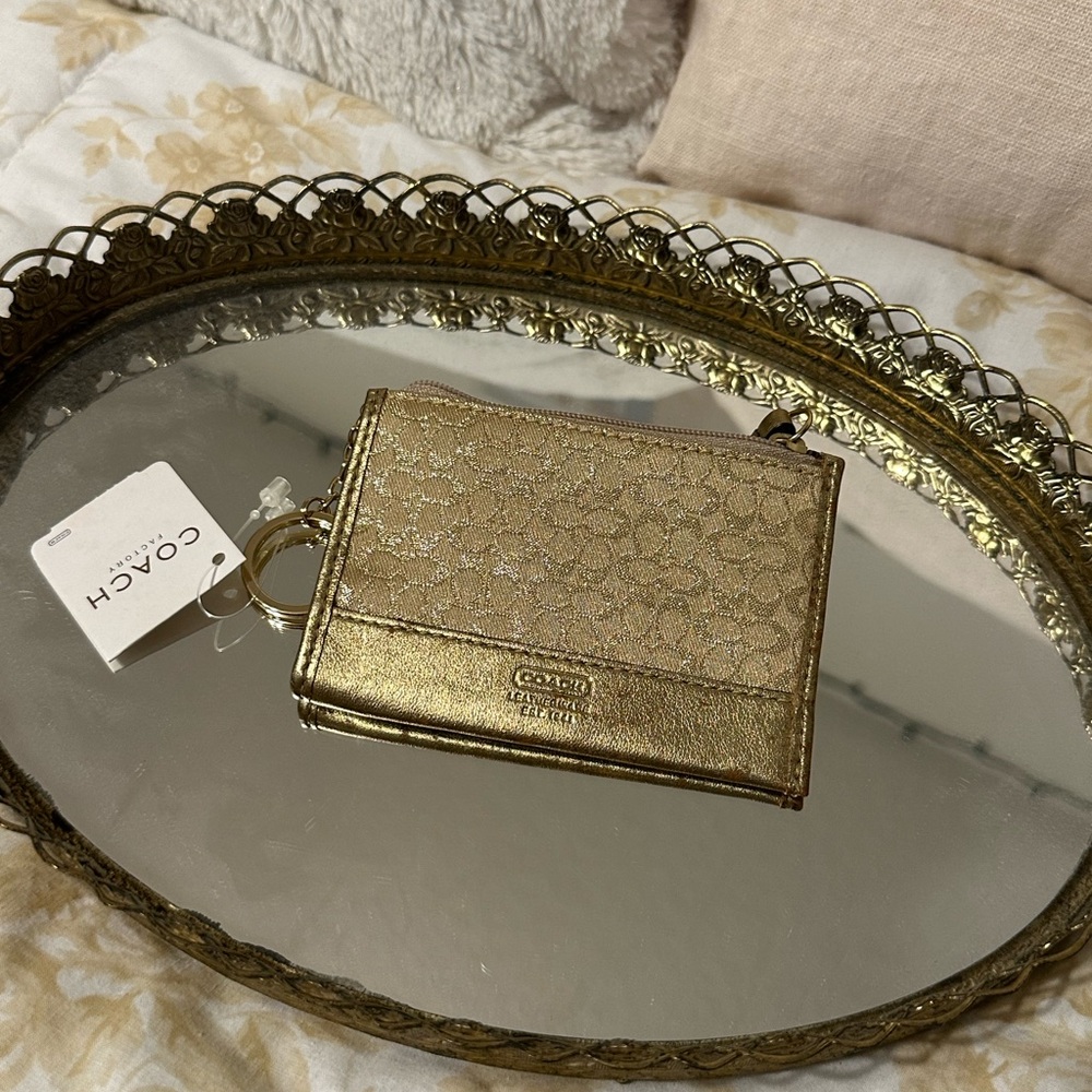 Coach Metallic Gold Card Case